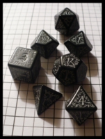 Dice : Dice - Dice Sets - Q Workshop Elven II Black and Silver - Q Prize Jan 2010